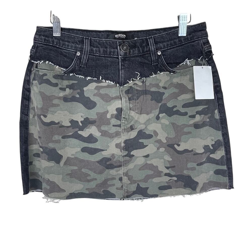 NWT Hudson Los Angeles Women's Viper Denim Mini Skirt - Blackened Camo - Size 29 - Picture 4 of 8